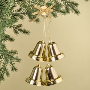 Гирлянда из колокольчиков 32 см золотая