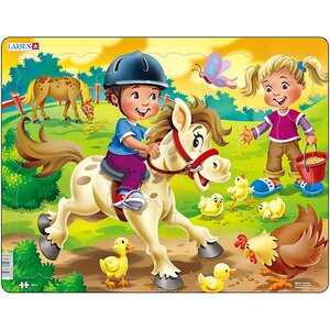 Пазл для малышей Дети на ферме - Пони, 16 элементов, 36*28 см