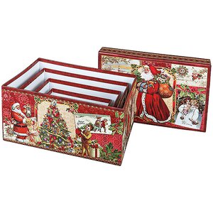 Подарочная коробка Санта и дети прямоугольная 23*16*12 см Mister Christmas фото 3