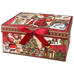 Подарочная коробка Санта и дети прямоугольная 23*16*12 см Mister Christmas фото 2