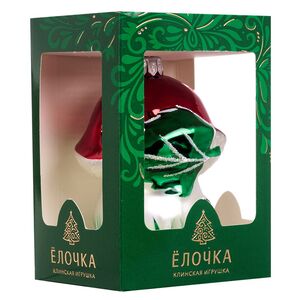 Елочная игрушка Красный Гриб с ёжиком 7 см, стекло Фабрика Елочка фото 6