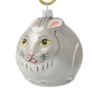 Стеклянный елочный шар Кролик Кельвин - Новогодний талисман 7.5 см
