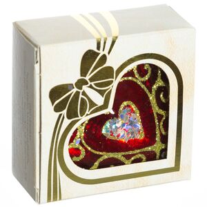 Стеклянная елочная игрушка Сердечко Ажурное 6.5 см красное, подвеска Фабрика Елочка фото 2