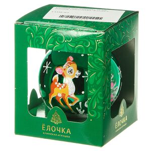 Стеклянный елочный шар Олешка 7 см зеленый Фабрика Елочка фото 2