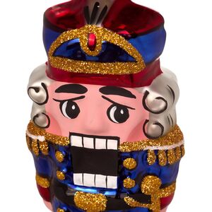 Стеклянная елочная игрушка Щелкунчик 9 см синий, подвеска Фабрика Елочка фото 2