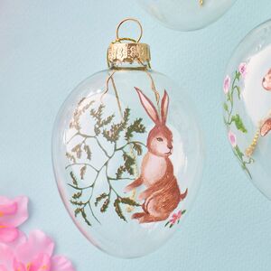 Декоративные украшения Пасхальные Яйца - Добрый Кролик 6 см, 3 шт, стекло Koopman (Купман) фото 2