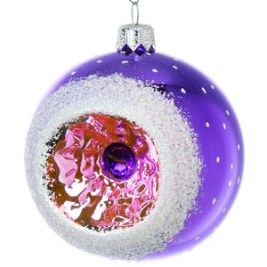 Стеклянный елочный шар Лучистый 8 см фиолетовый Фабрика Елочка фото 1