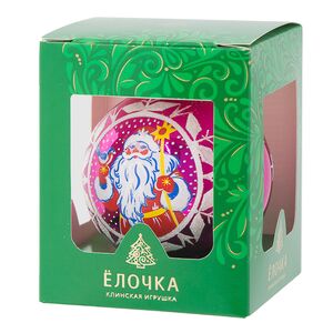 Стеклянный елочный шар Дед Мороз 7 см розовый Фабрика Елочка фото 2