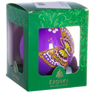 Стеклянный елочный шар Полянка 7 см фиолетовый Фабрика Елочка фото 2