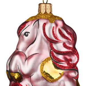 Стеклянная елочная игрушка Зодиак - Цирковая Лошадка 10 см красная Фабрика Елочка фото 4