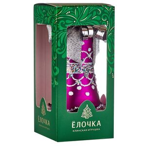 Елочная игрушка Колокольчик Дебют 8 см, фиолетовая, стекло Фабрика Елочка фото 5