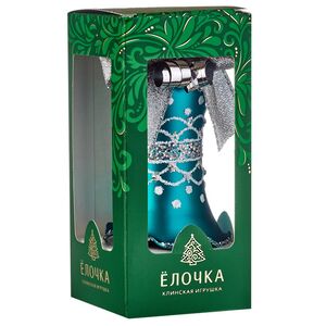 Елочная игрушка Колокольчик Дебют 8 см голубая, стекло Фабрика Елочка фото 5