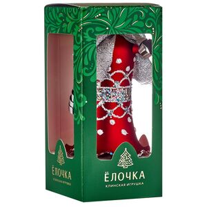 Елочная игрушка Колокольчик Дебют 8 см красная, стекло Фабрика Елочка фото 5