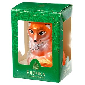 Стеклянная елочная игрушка Лисичка 8 см, подвеска Фабрика Елочка фото 2