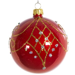 Стеклянный елочный шар Версаль 8 см красный Фабрика Елочка фото 1
