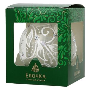 Стеклянный елочный шар Вьюнок 9 см Фабрика Елочка фото 2