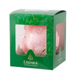 Стеклянный елочный шар Гармония 9 см розовый Фабрика Елочка фото 2
