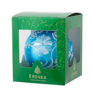 Стеклянный елочный шар Гармония 9 см синий Фабрика Елочка фото 2