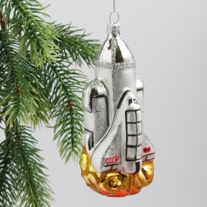 Набор стеклянных елочных игрушек Космический, 3 шт, золотой, подвеска Фабрика Елочка фото 5