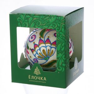 Стеклянный елочный шар Акварель 8 см Фабрика Елочка фото 2