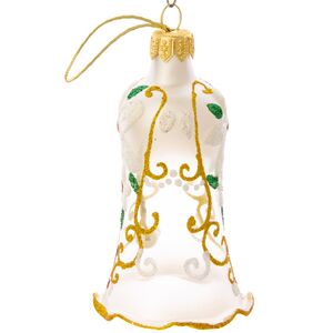 Стеклянная елочная игрушка Колокольчик Цветение 9 см, подвеска Фабрика Елочка фото 2