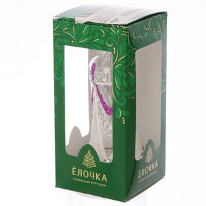 Стеклянная елочная игрушка Колокольчик Элегантный 9 см фиолетовый, подвеска Фабрика Елочка фото 2