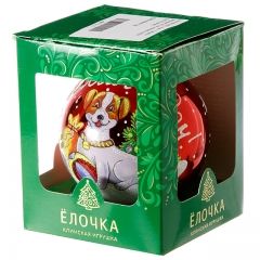 Стеклянный елочный шар Зодиак - Собака с мячиком 8 см красный Фабрика Елочка фото 2