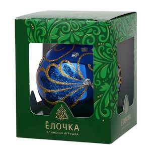 Стеклянный елочный шар Вариация 7 см синий Фабрика Елочка фото 2