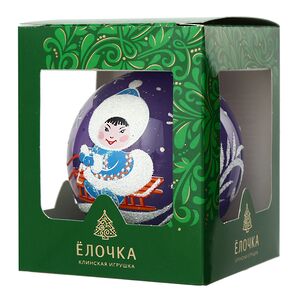 Стеклянный елочный шар Айяна 8 см сиреневый Фабрика Елочка фото 3