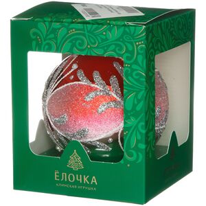 Стеклянный елочный шар Зимнее сияние 8 см красный Фабрика Елочка фото 2