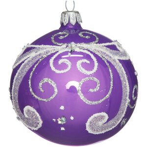 Стеклянный елочный шар Пробуждение 8 см фиолетовый Фабрика Елочка фото 1