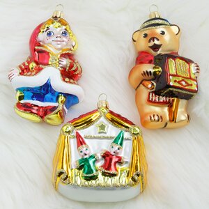 Набор стеклянных елочных игрушек Театр 8-11 см, 3 шт, подвеска Фабрика Елочка фото 2