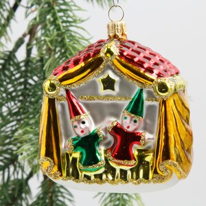 Набор стеклянных елочных игрушек Театр 8-11 см, 3 шт, подвеска Фабрика Елочка фото 3