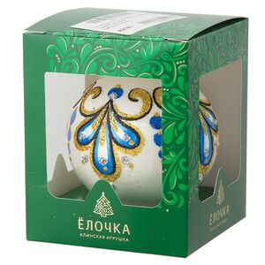 Стеклянный елочный шар Лика 8 см синий Фабрика Елочка фото 2