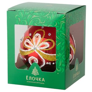 Стеклянный елочный шар Флер 8 см красный Фабрика Елочка фото 2
