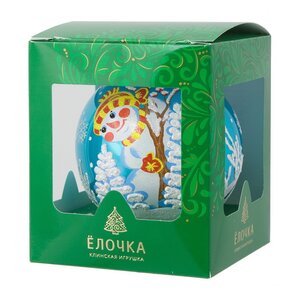 Стеклянный елочный шар Игра 9 см бирюзовый Фабрика Елочка фото 2