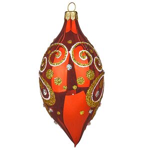 Стеклянная елочная игрушка - сосулька Лика 11 см красная, подвеска Фабрика Елочка фото 3