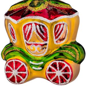 Елочная игрушка Карета - Новогодняя Ночь 6 см, стекло Фабрика Елочка фото 2