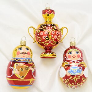 Елочные игрушки Посиделки, 3 шт, стекло