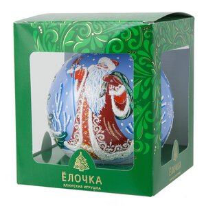 Стеклянный елочный шар Дед Мороз 11 см Фабрика Елочка фото 3