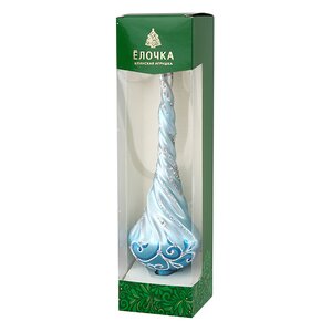Верхушка Вихрь 28 см синяя, стекло Фабрика Елочка фото 2