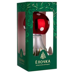 Стеклянная елочная игрушка Мухомор 8 см, подвеска Фабрика Елочка фото 4