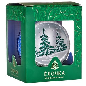 Елочный шар Хвойный Лес 8 см с лункой, синий, стекло Фабрика Елочка фото 7