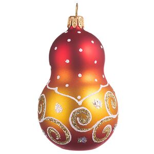 Стеклянная елочная игрушка Ажурная Матрешка 9 см, золотая, подвеска Фабрика Елочка фото 7