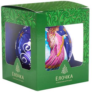 Стеклянный елочный шар Нежность 10 см синий Фабрика Елочка фото 4