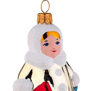 Елочная игрушка Девочка с флажком 8 см, стекло Фабрика Елочка фото 2