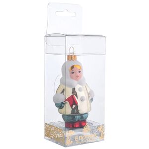 Елочная игрушка Девочка с флажком 8 см, стекло Фабрика Елочка фото 7
