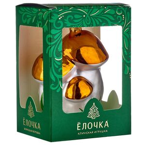 Елочная игрушка Грибы Боровички 8 см, стекло Фабрика Елочка фото 4