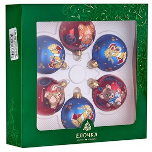 Стеклянные елочные шары Любимые Игрушки 5 см, 6 шт Фабрика Елочка фото 10