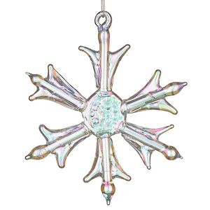 Набор стеклянных елочных игрушек Снежинки Tridentum 5 см, 12 шт, подвеска Kurts Adler фото 13